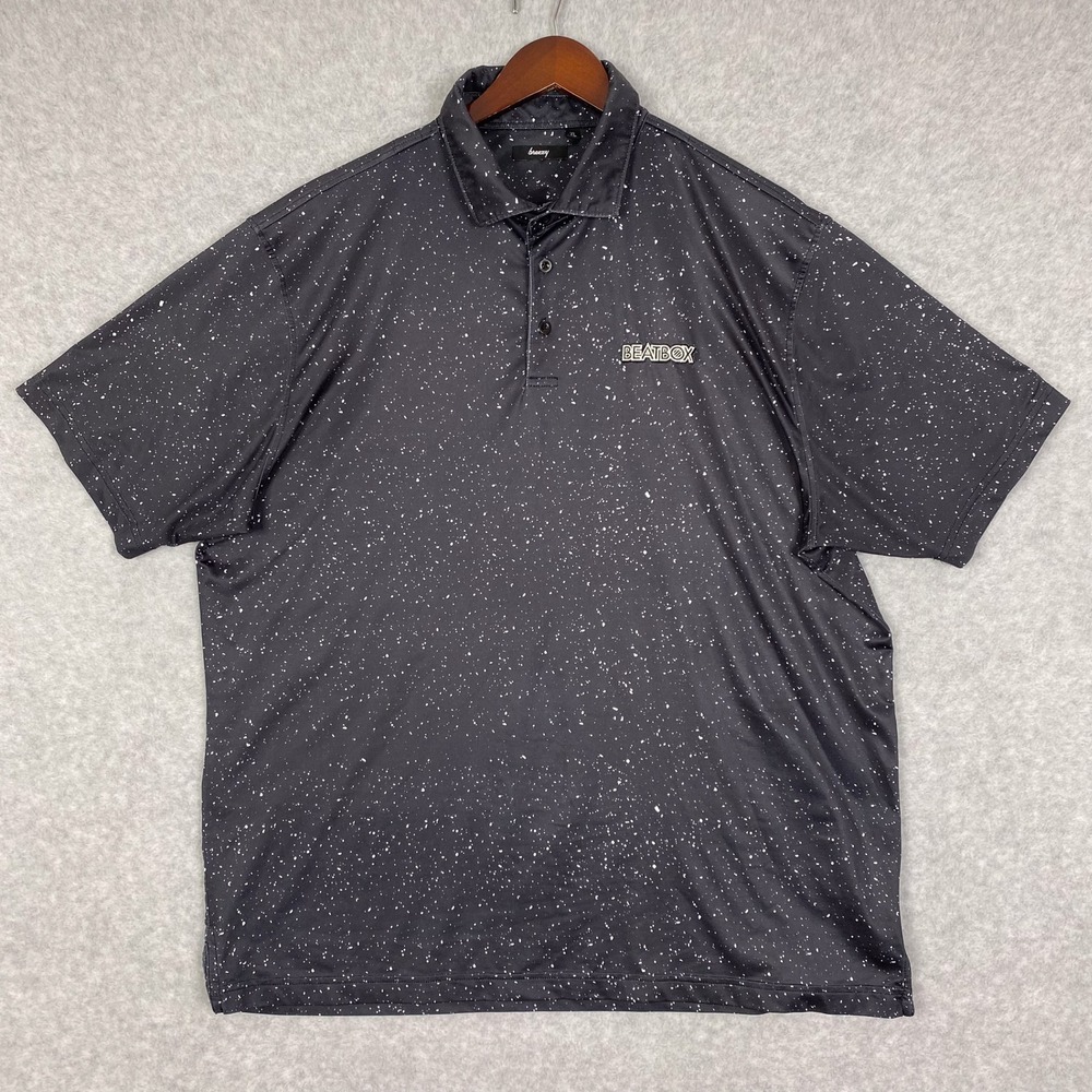 Breezy Golf Shirt Mens XL Black Splatter Short Sleeve Polo Beatbox